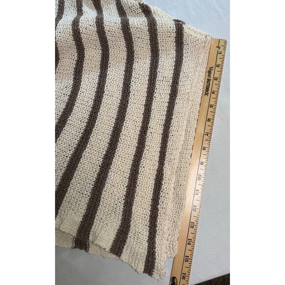 Free People Circle Back Cardigan Oversized Striped Brown Tan Size MEDIUM - Picture 9 of 11